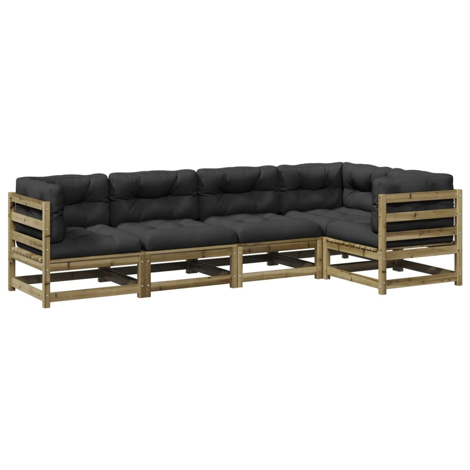 vidaXL 5-Tlg Garten-Sofagarnitur mit Kissen Kiefernholz Imprägniert 3299437 günstig online kaufen
