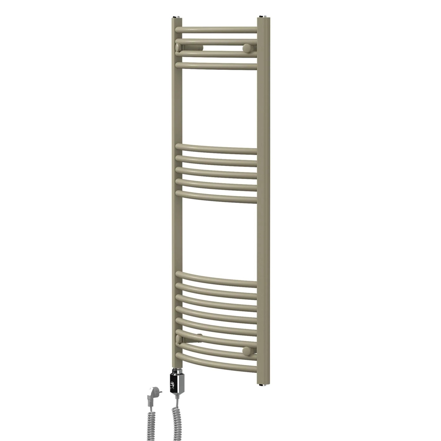 LuxeBath Handtuchheizkörper Elektrisch 600W 500 x 1200 mm Beige Badheizkörper Gebogen mit Seitenanschluss