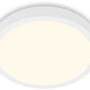 Weiße, runde Brilo LED-Deckenleuchte Runa mit warmweißem Licht.
