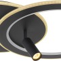 Moderne, schwarze LED-Deckenleuchte Marian mit zwei Ringen und Spot.