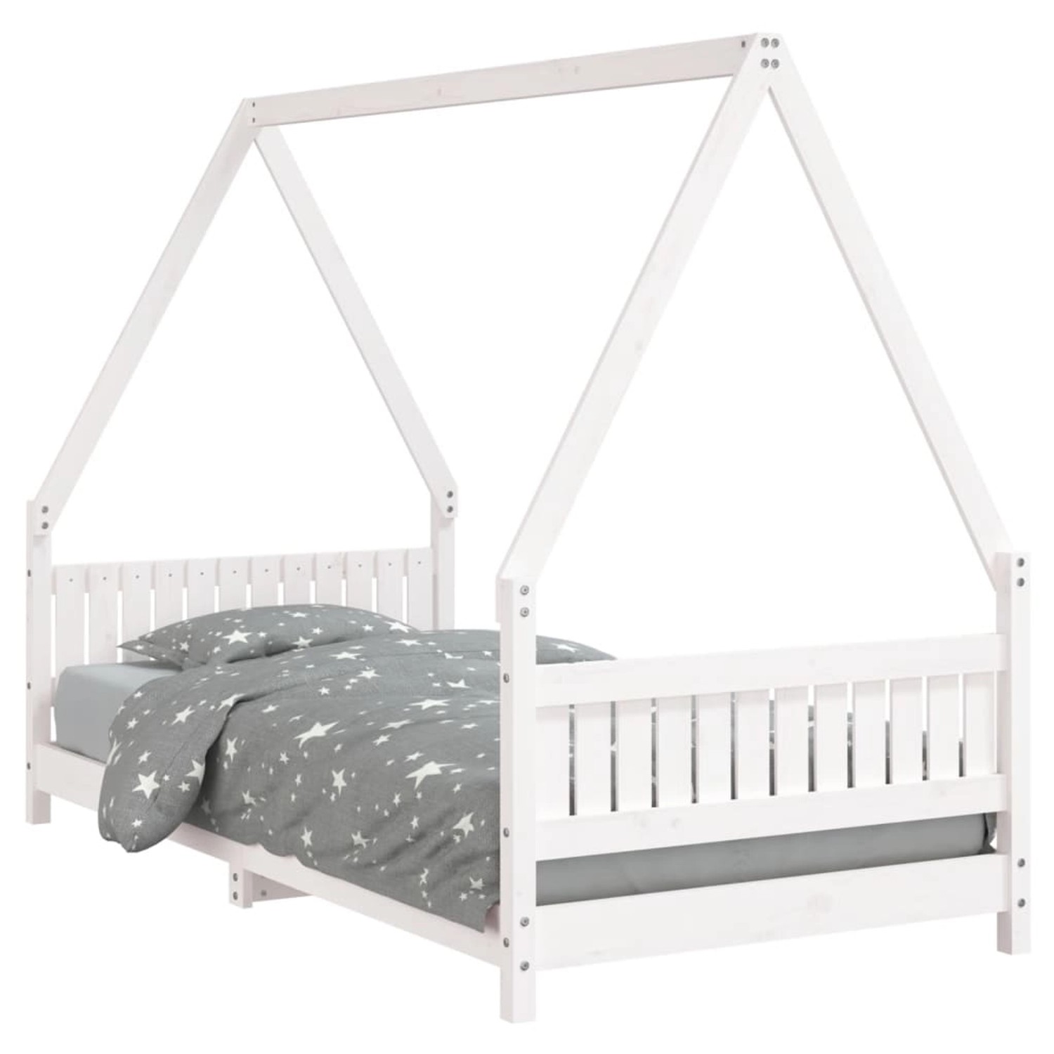 vidaXL Kinderbett Weiß 90x190 cm Massivholz Kiefer 834508 günstig online kaufen