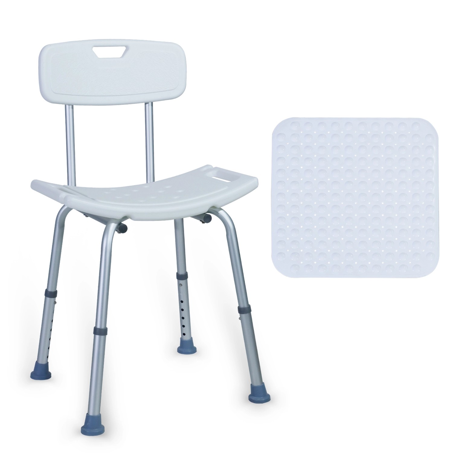 CCLIFE Duschhocker für Senioren mit Rutschfeste Matte Rückenlehne 120kg Höh günstig online kaufen