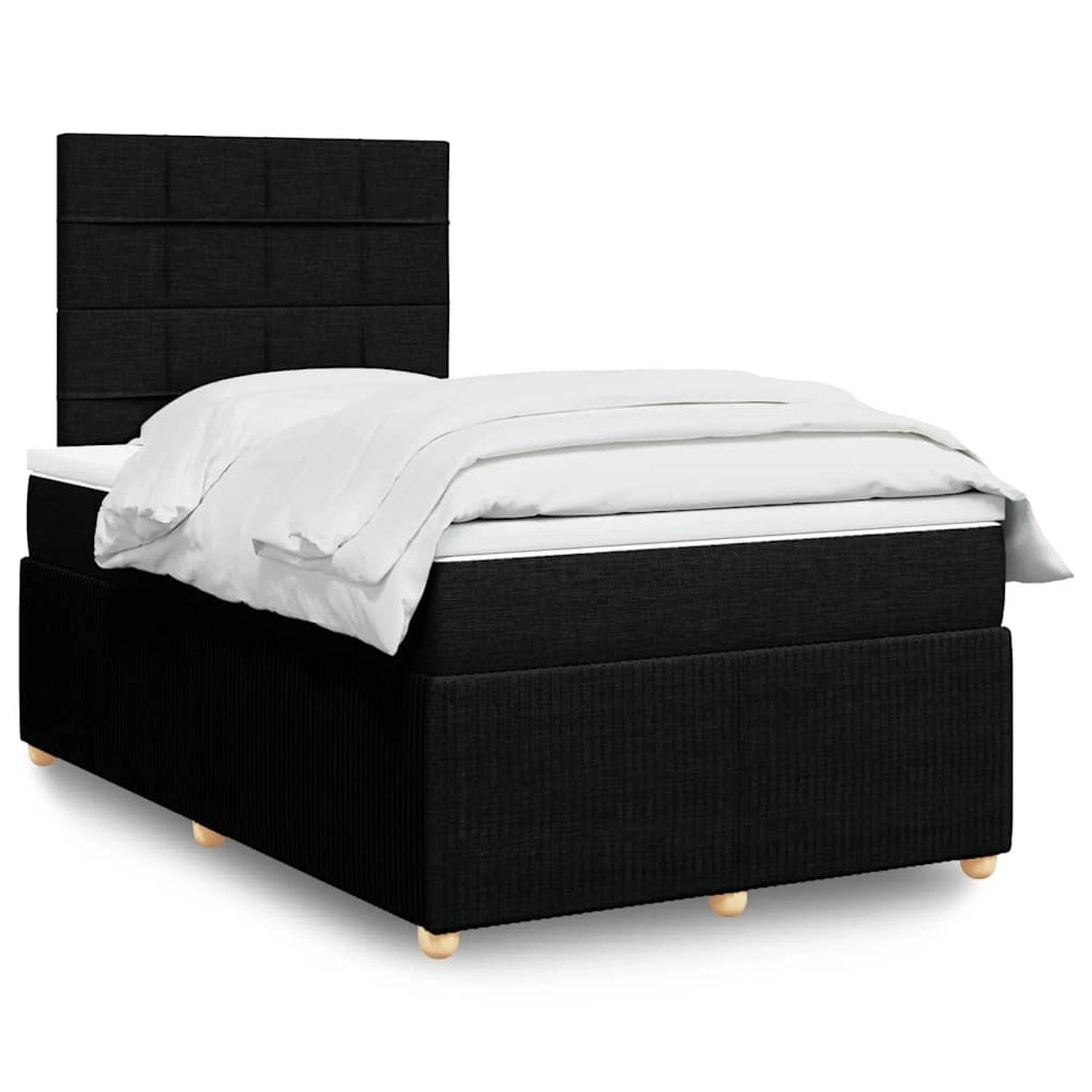 vidaXL Boxspringbett mit Matratze Schwarz 120x200 cm Stoff 3294325 günstig online kaufen