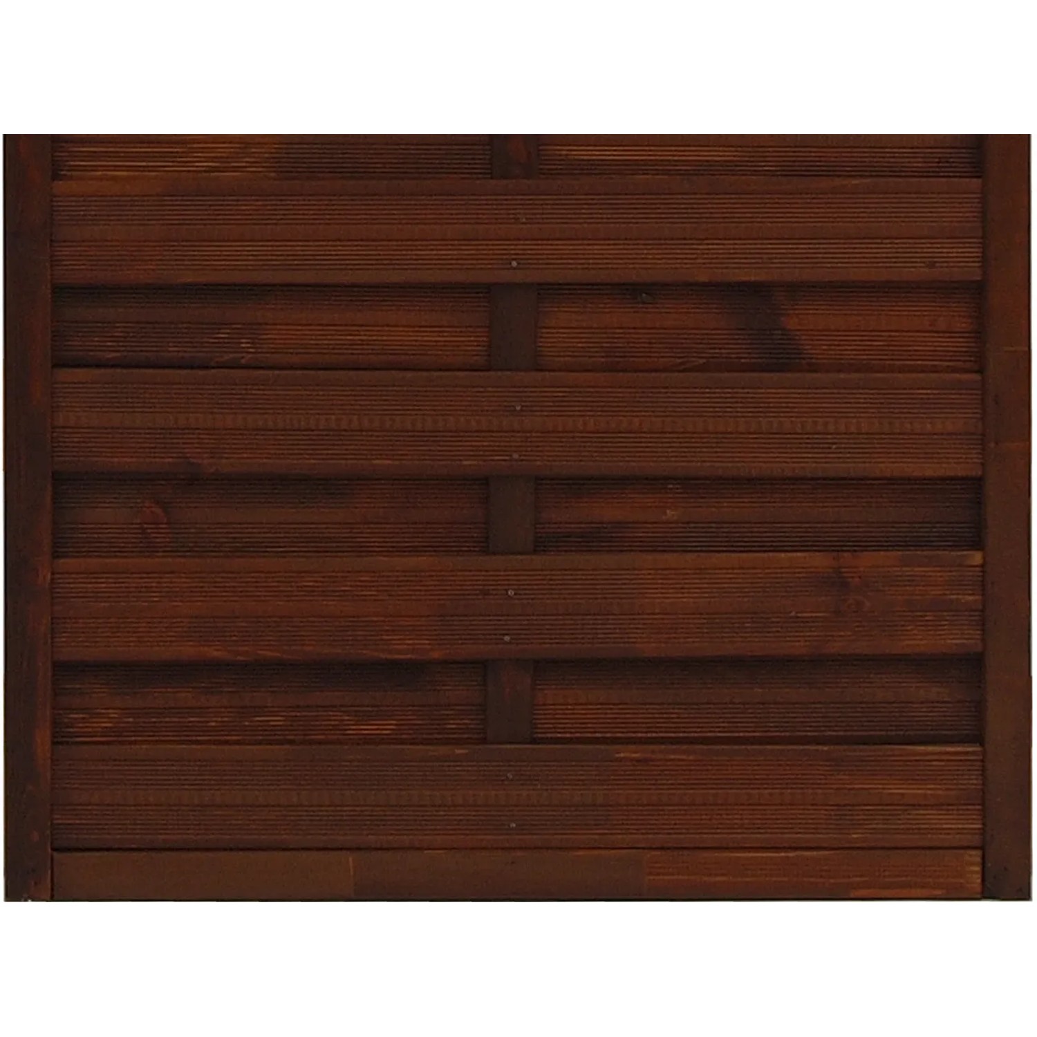 Braunes Sichtschutzzaun-Element München aus lasiertem Kiefernholz, 180/195x90 cm.