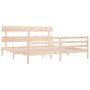 Massivholzbett mit Kopfteil, Kiefernholz, 75x190 cm (2FT6 Small Single).