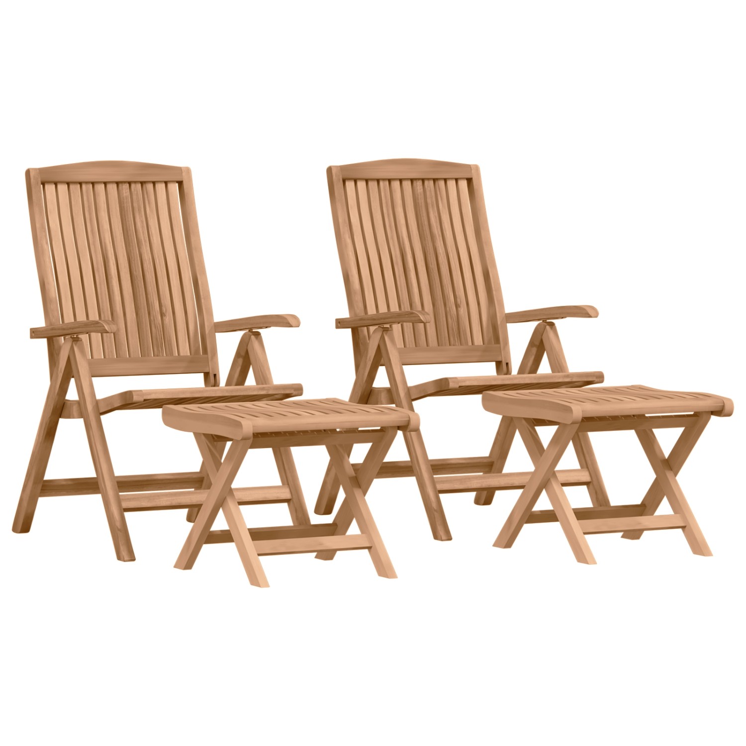 vidaXL Garten Lounge Set Falten 4-Tlg Braun Massives Teakholz 3375780 günstig online kaufen