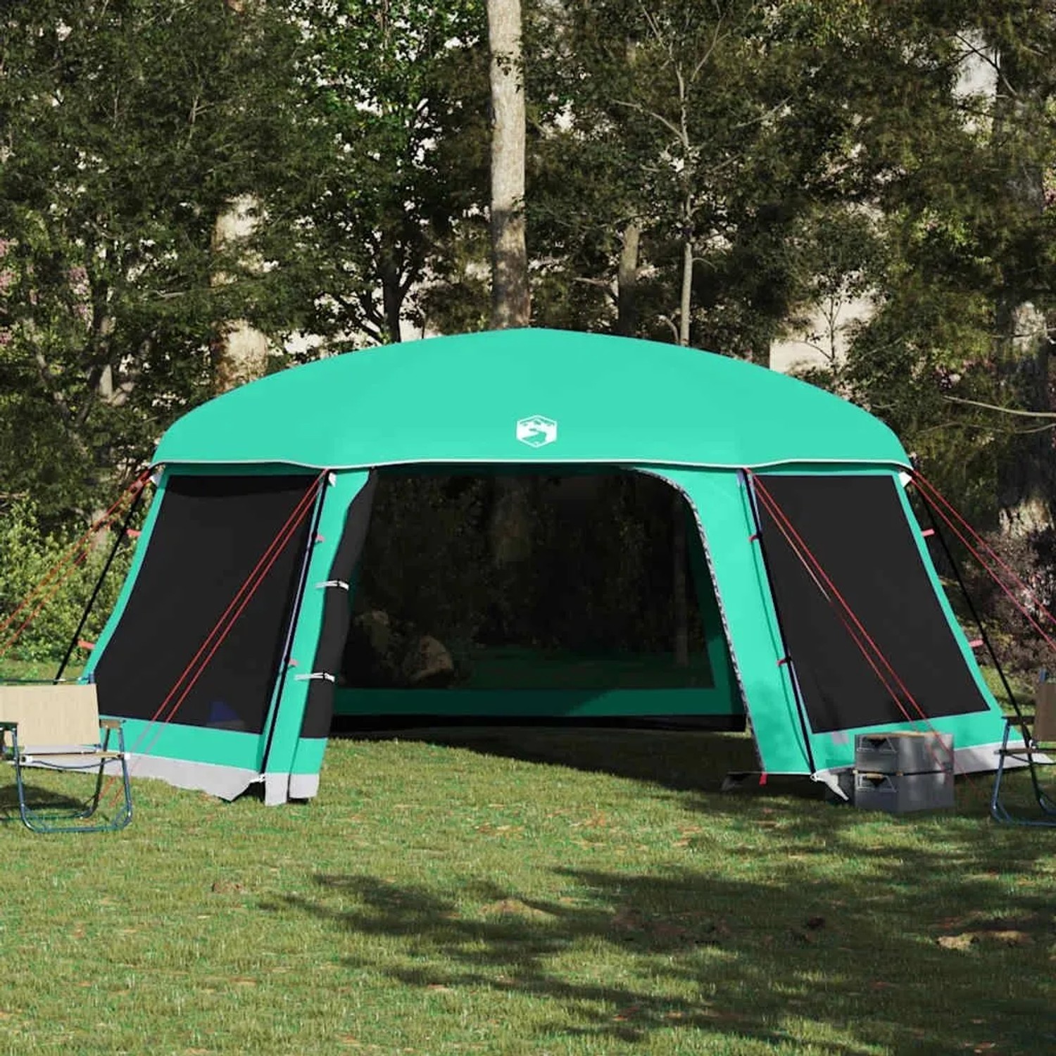 vidaXL Poolzelt mit Abnehmbarem Überzelt Netzwänden Meergrün 618x532cm 4100629_4