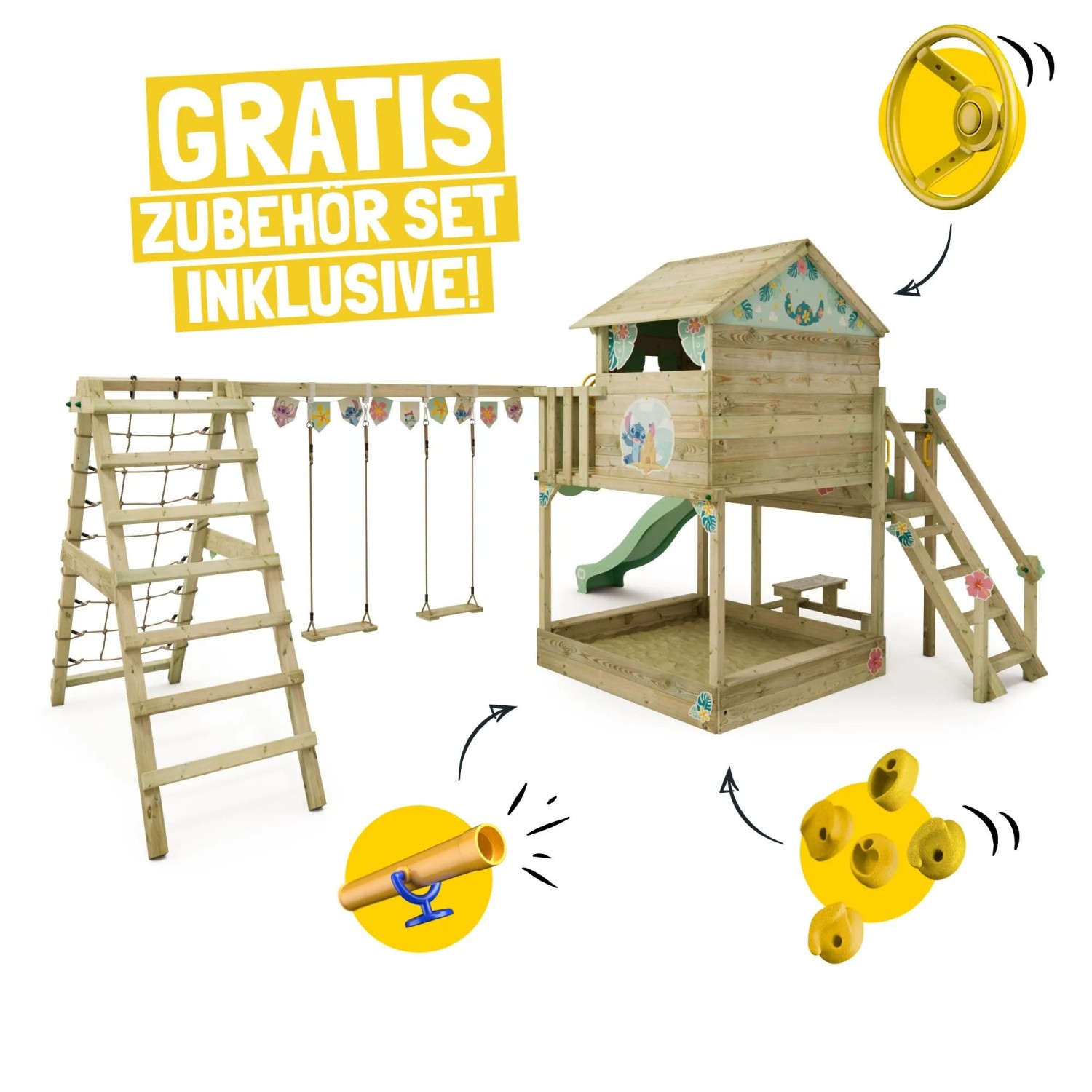 Wickey Saga Spielturm von Disney als Stitch mit Rutsche und Sandkasten_2