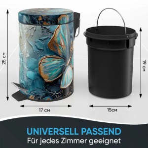 SANILO Kosmetikeimer Mariposa mit blauem Schmetterlingsdesign und herausnehmbarem Inneneimer.