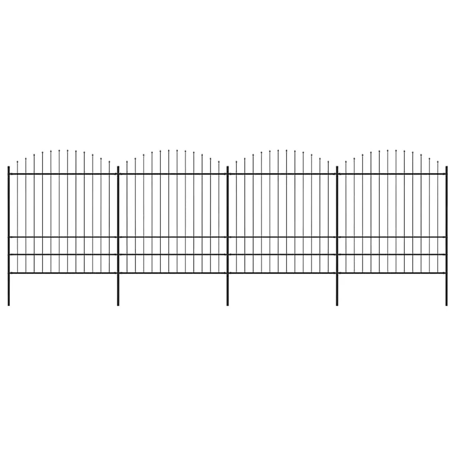 vidaXL Gartenzaun mit Speerspitze Stahl 714,5 x 200 cm Schwarz 277751 günstig online kaufen