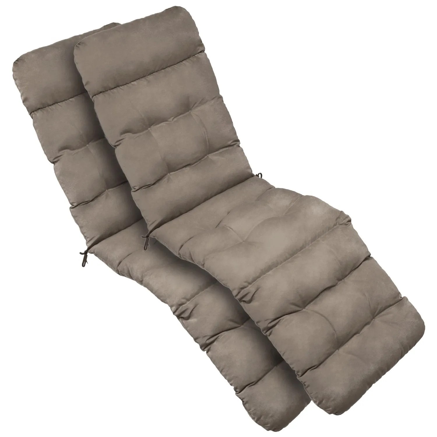 Beautissu 2X Bequeme Liegenauflage Deckchair 200x50x8 cm Taupe
