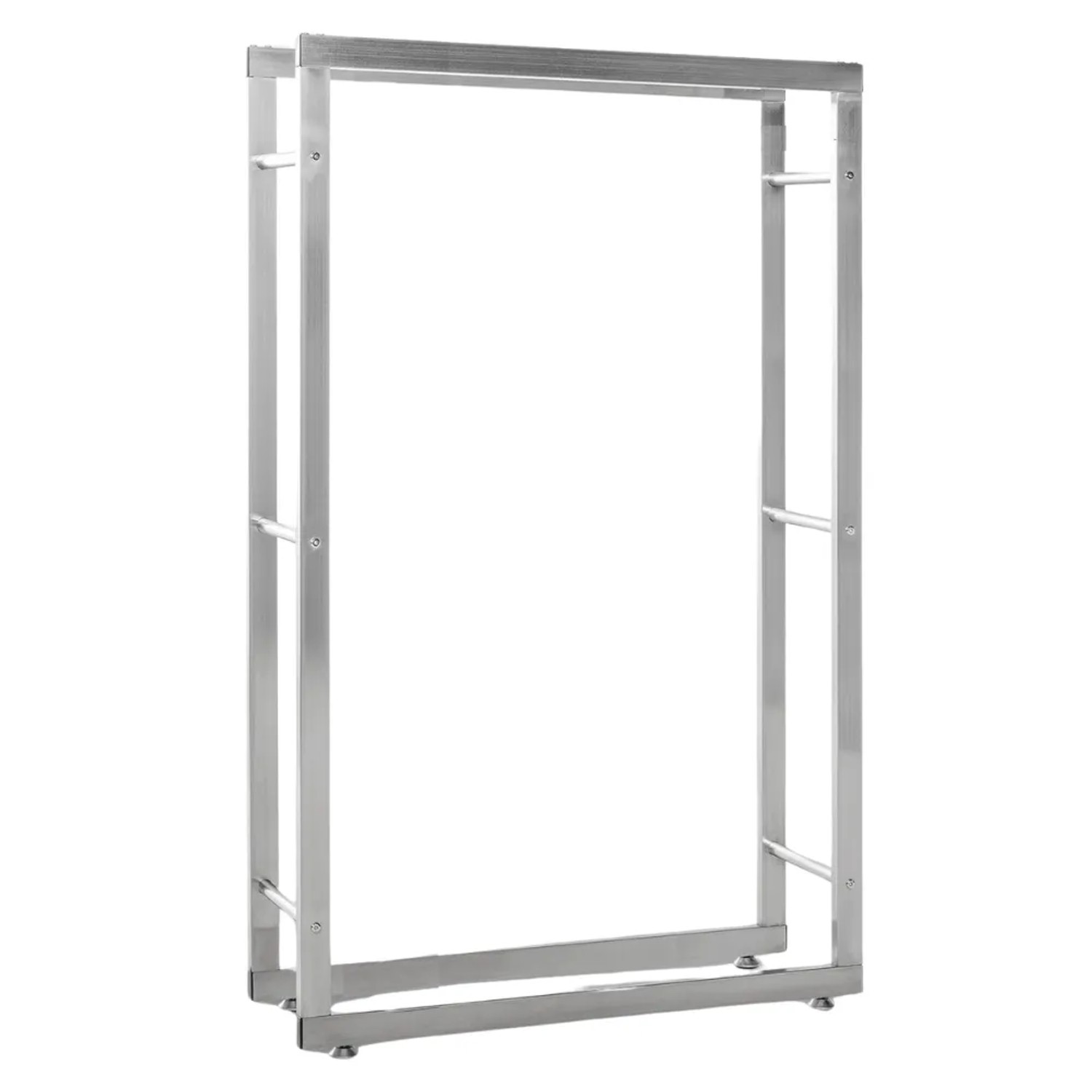 DELUKE Kaminholzregal Innen Metall SATLO Brennholzregal Innen Kaminholzständer Feuerholzregal Edelstahl 25x80x125cm