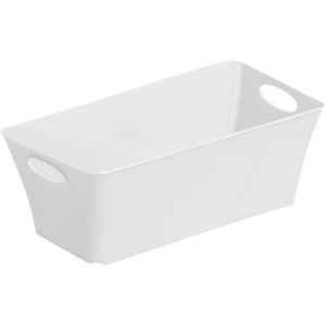 Weiße Rotho Living Aufbewahrungsbox, 2 Liter, mit Griffen.