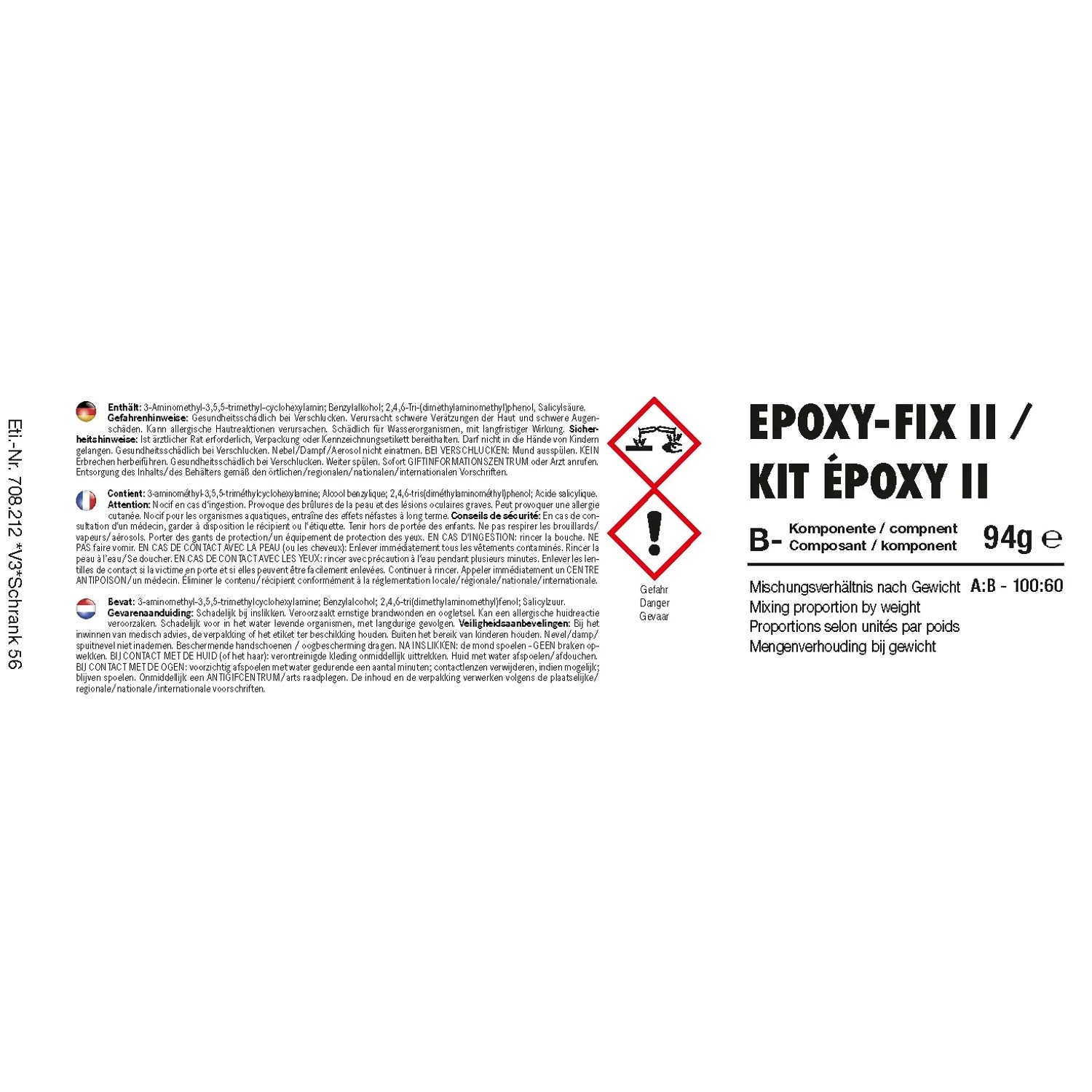 Epoxy-Fix II Kit, 94g, zum Kleben und Reparieren, ideal für Heimwerker.