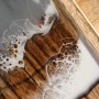 Tischplatte mit Epoxidharz-Design (grau/weiß), CreativEpoxy Resin 20, ideal für River-Table Projekte.