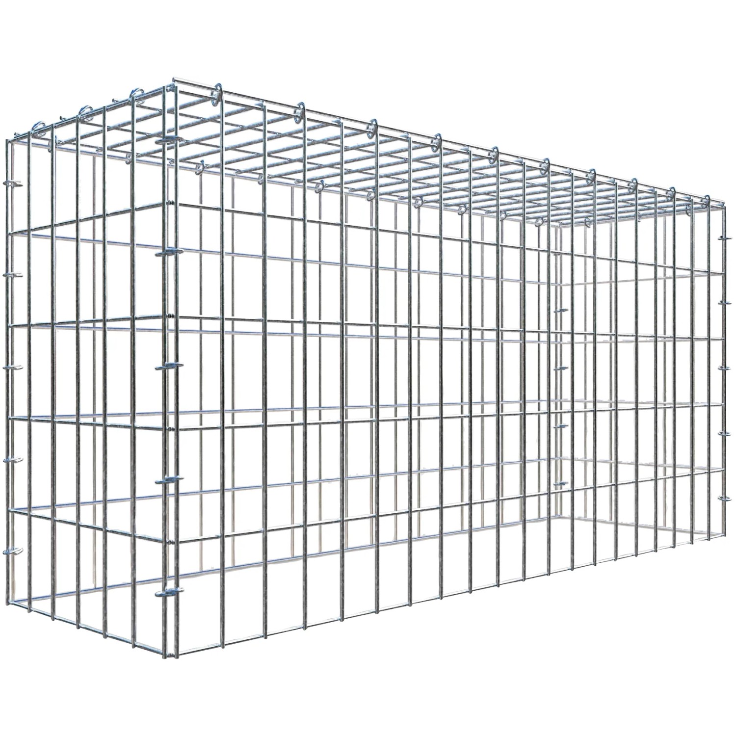 Gabiona C-Ring-Gabione-Anbaukorb Typ 3 50 x 100 x 30 cm Maschenw 5 x 10 cm