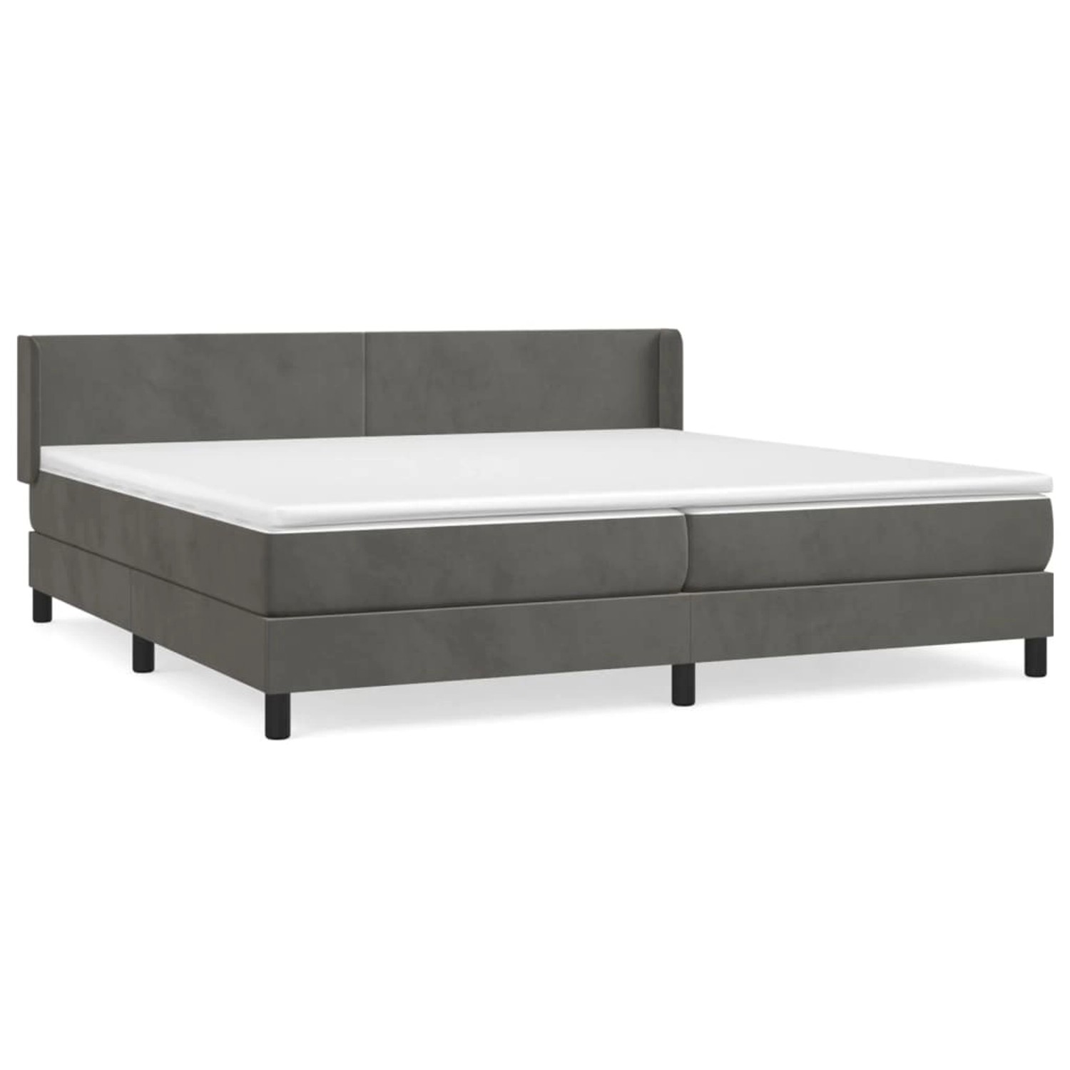 vidaXL Boxspringbett mit Matratze Dunkelgrau 200x200 cm Samt1376633 günstig online kaufen