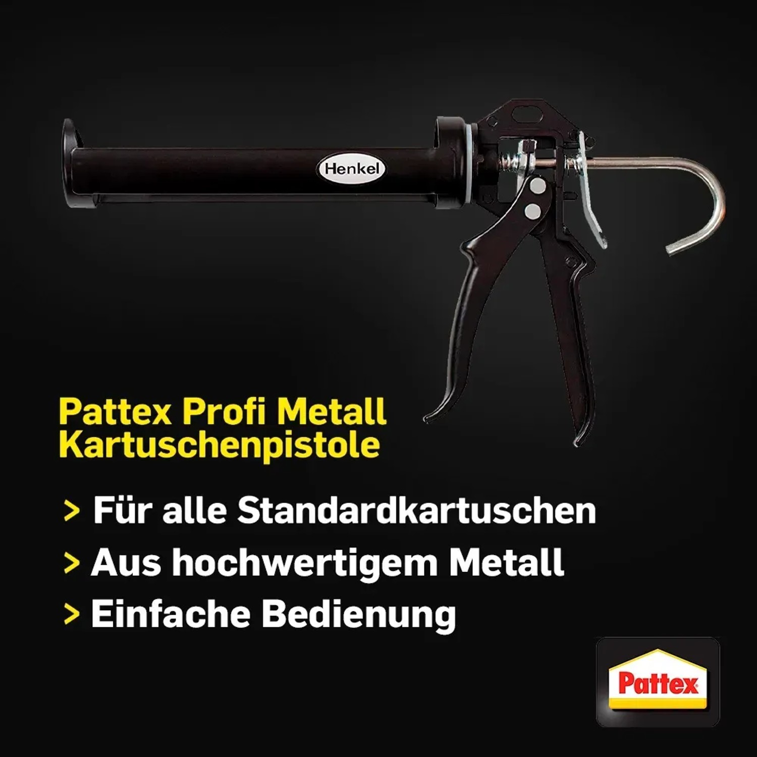 Pattex Metall Kartuschenpistole, schwarz, für Standard-Kartuschen.