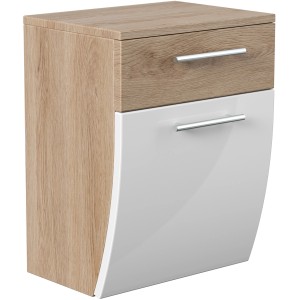 Posseik Bad-Hängeschrank Salona, Eiche hell, 40 cm breit, mit Schublade und Softclose.