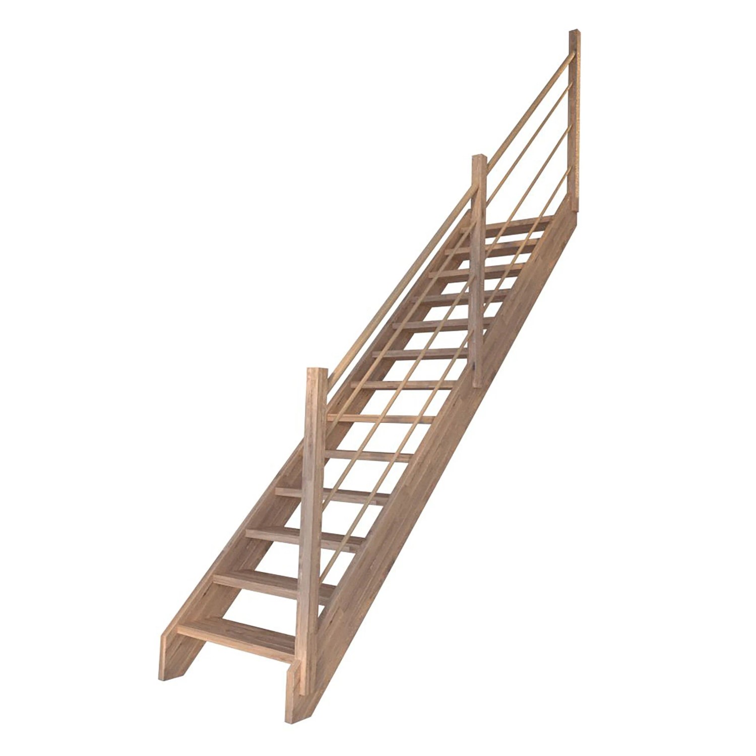 Treppe Mykonos Pro Eiche Gerade 80 cm Holz-Design-Geländer R FSC® günstig online kaufen