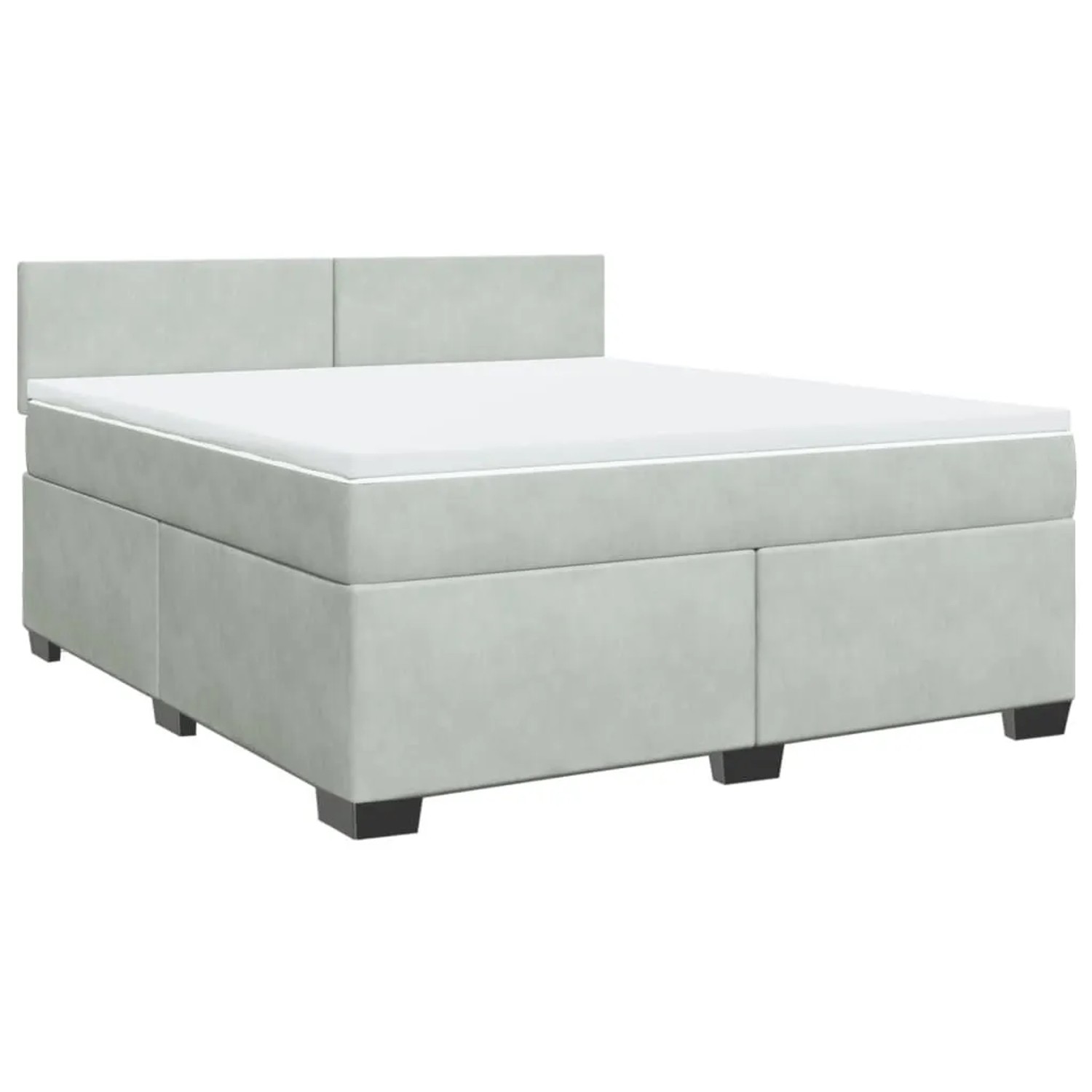 vidaXL Boxspringbett mit Matratze Hellgrau 180x200 cm Samt 3288672 günstig online kaufen