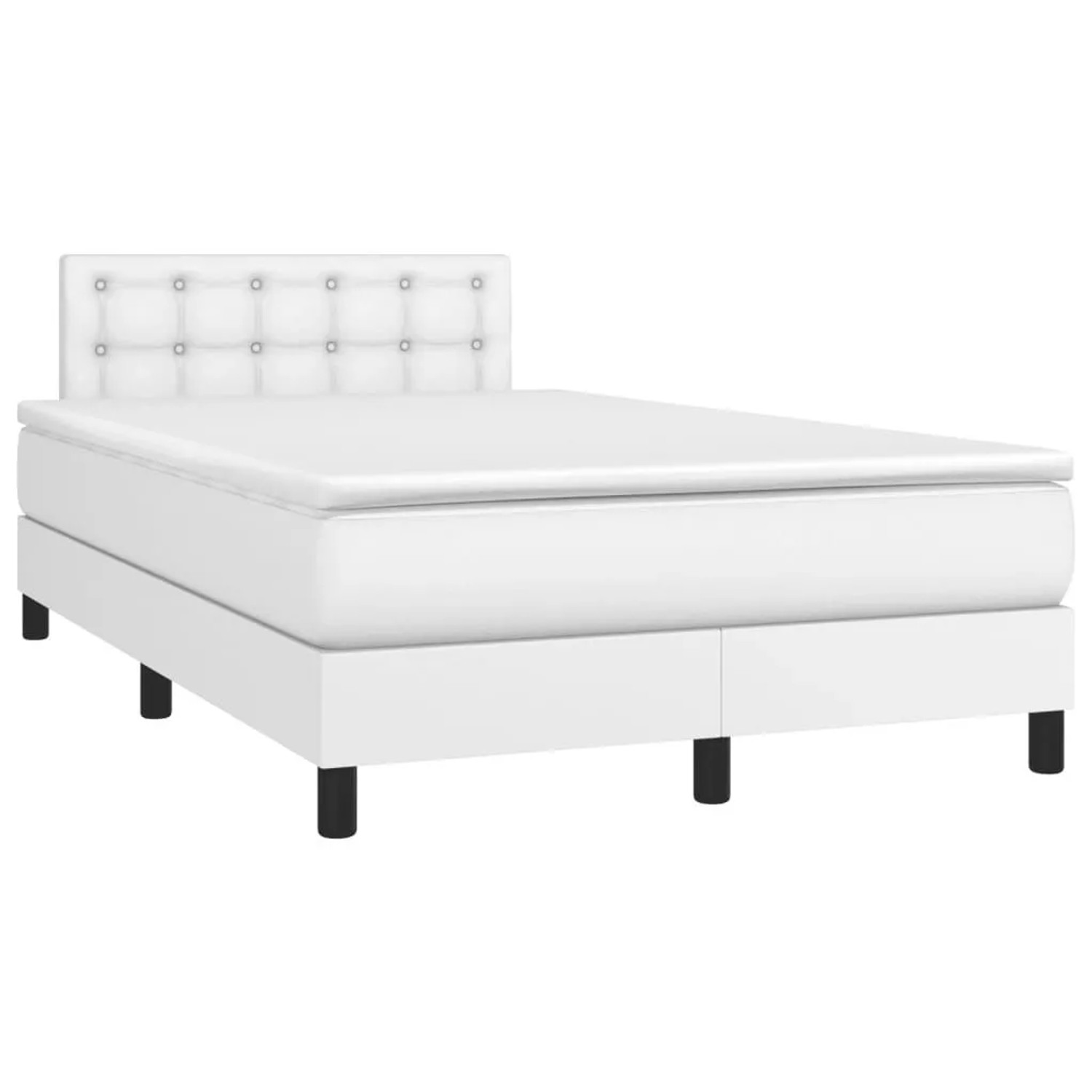 vidaXL Boxspringbett mit Matratze Weiß 120x190 cm Kunstleder 3269820 günstig online kaufen