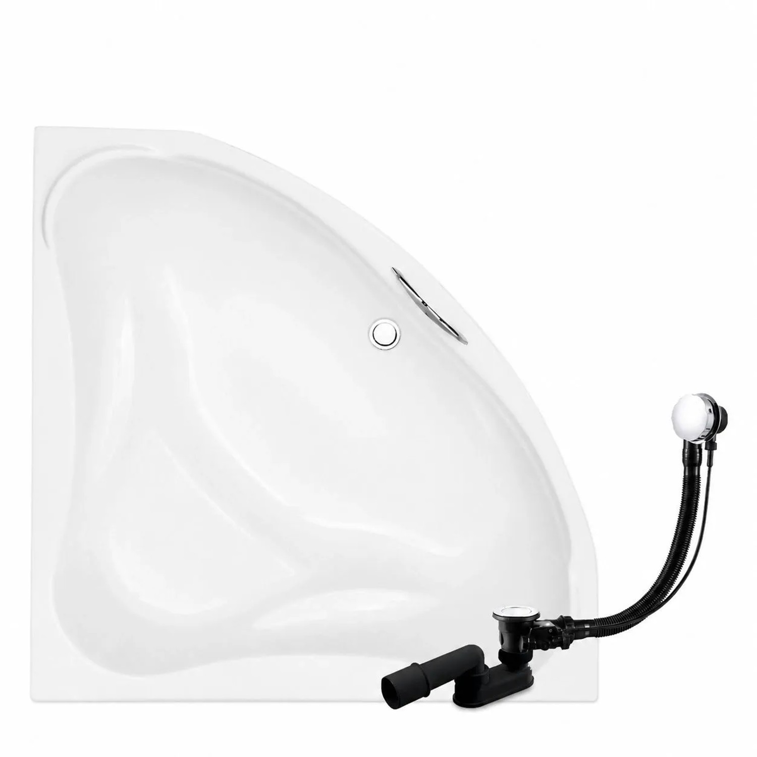 KOLMAN Badewanne Eckwanne 134 x 134 Cm Mit Styroporverkleidung Inkl. Ablauf Und Füße