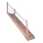 Gerade Buchenholztreppe Mykonos Pro mit Edelstahl-Geländer und Setzstufen, 90 cm breit.