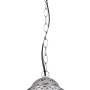 Silbergraue Globo Pendelleuchte mit bunten Acrylkristallen, 270x1200 mm.