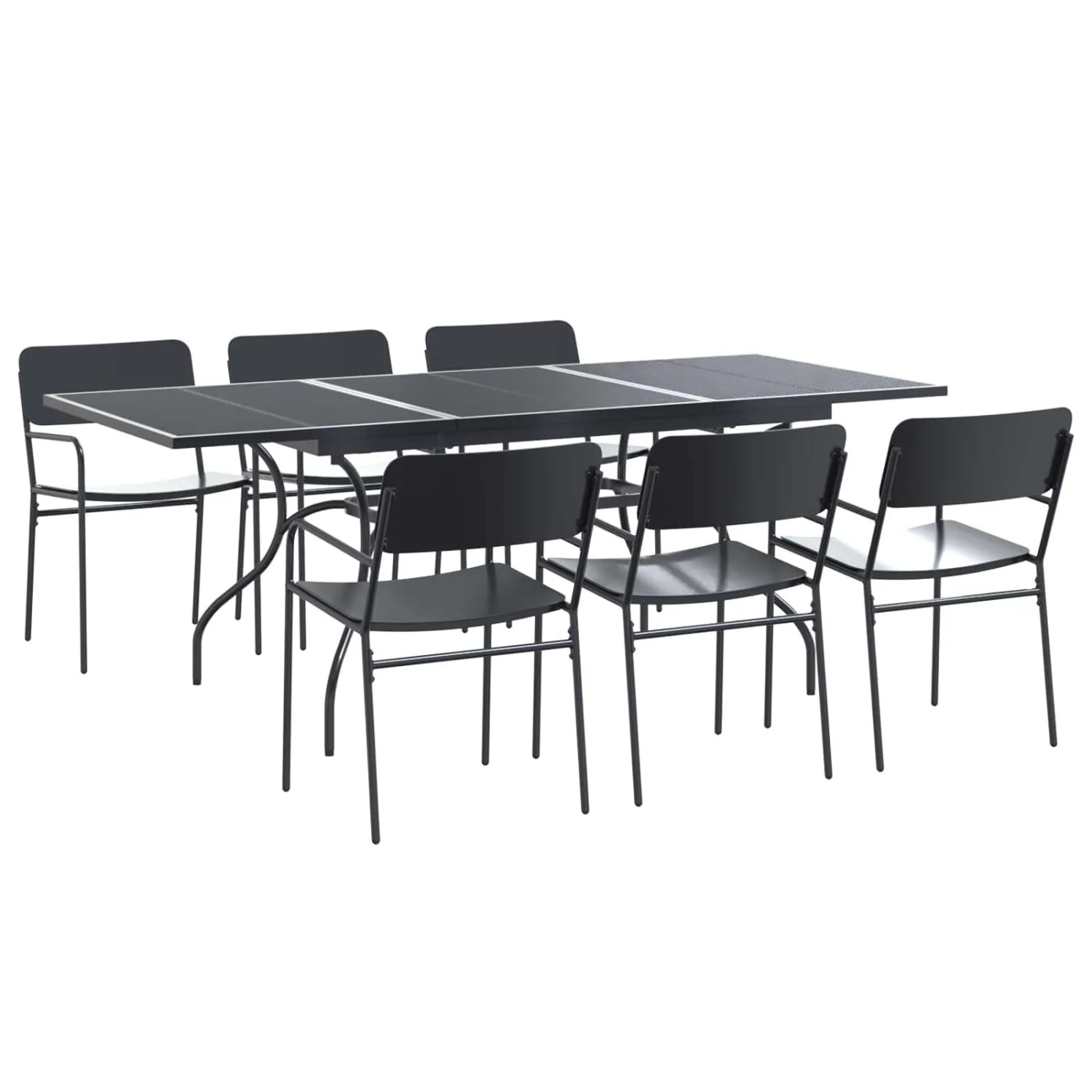vidaXL Garten Essgruppe 7 Stk Anthrazit Stahl 3429144