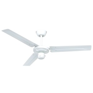 Weißer CASAFAN Deckenventilator Tristar-Z mit Zugkette, 122 cm Durchmesser.