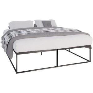 DELUKE Metallbett SUKAR Metall Schwarz 185,5x205,5x46,5cm Bett 180x200 Bettrahmen Metall Doppelbett