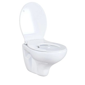 Creavit Wand-WC Dusch-WC mit Taharet Bidet Düse und Spülrand Weiß
