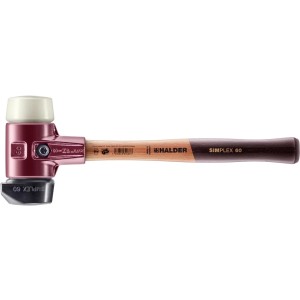 Halder Simplex Schonhammer Ø 60 mm Gummi   Nylon mit Standfuß und Termpergussgehäuse