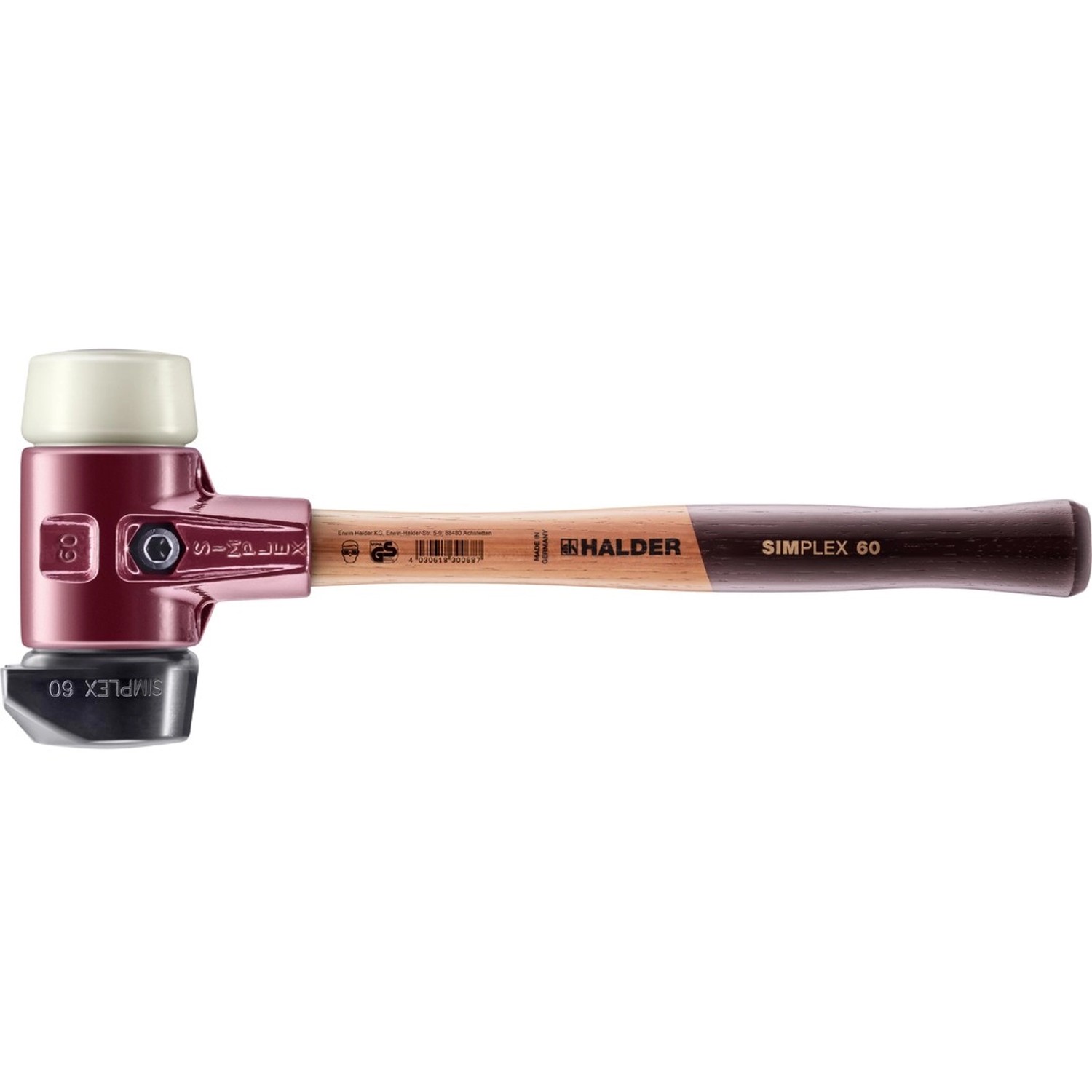 Halder Simplex Schonhammer Ø 60 mm Gummi   Nylon mit Standfuß und Termpergu günstig online kaufen