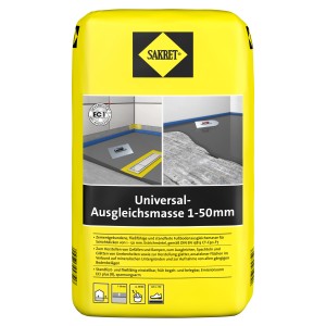 Gelber Sack Sakret Universal-Ausgleichsmasse 1-50 mm für Bodenausgleich.