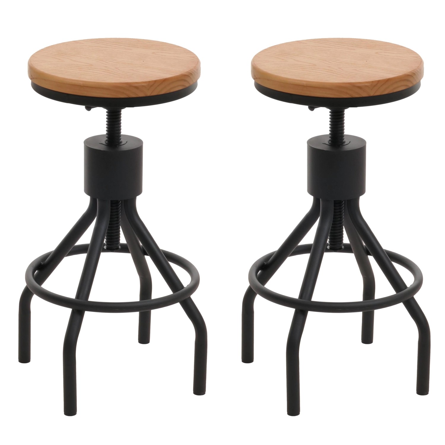 PROREGAL 2er-Set Barhocker Sitzhöhe 59-80cm Höhenverstellbar Drehbar Fußabl günstig online kaufen