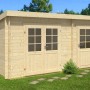 Alpholz Gartenhaus Maria mit Pultdach, tauchimprägniert, 450x279 cm, mit Doppeltür und Einzeltür.