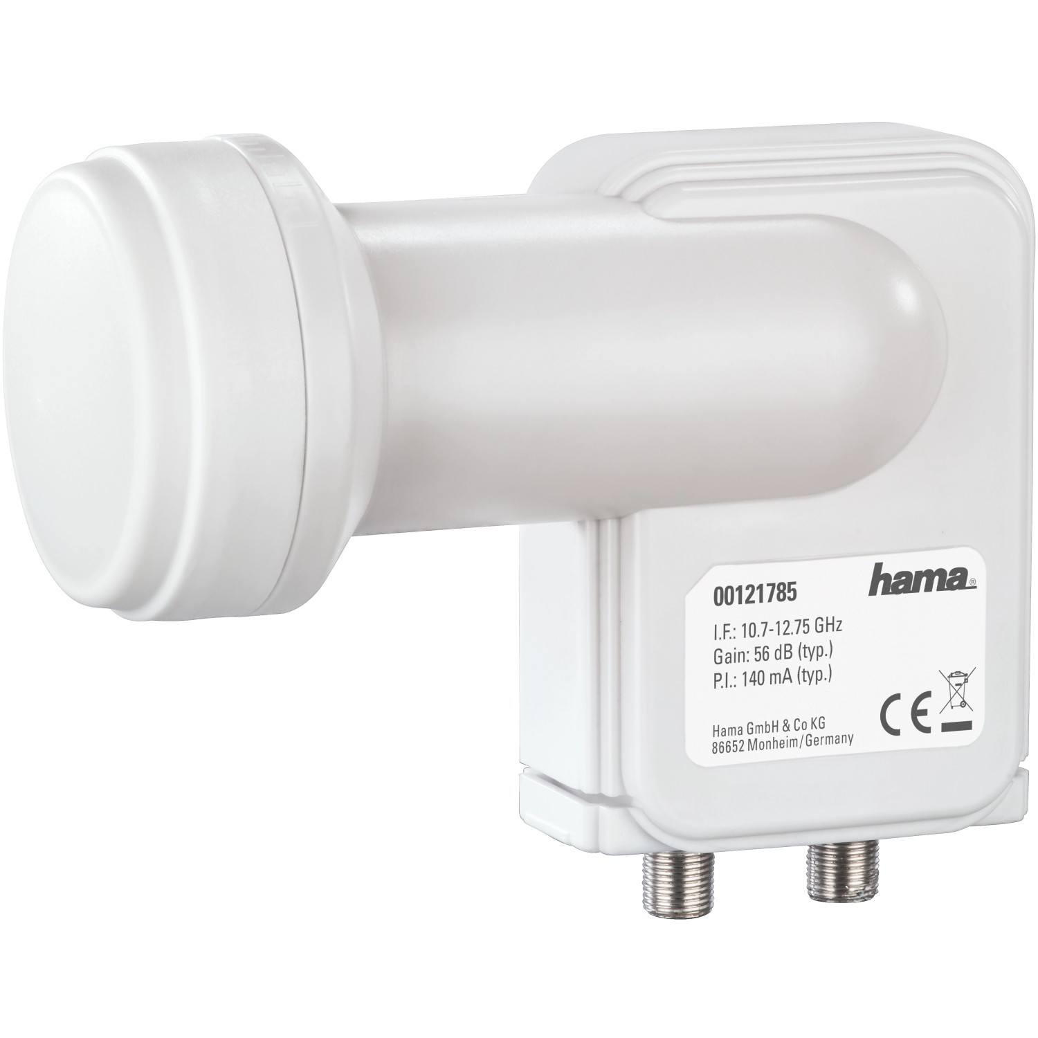 Hama Antennen-KupplungUniversal-Twin-LNB Grau