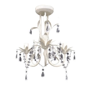 vidaXL Kristall-Deckenleuchte Kronleuchter 2 Stk Elegantes Weiß 278738