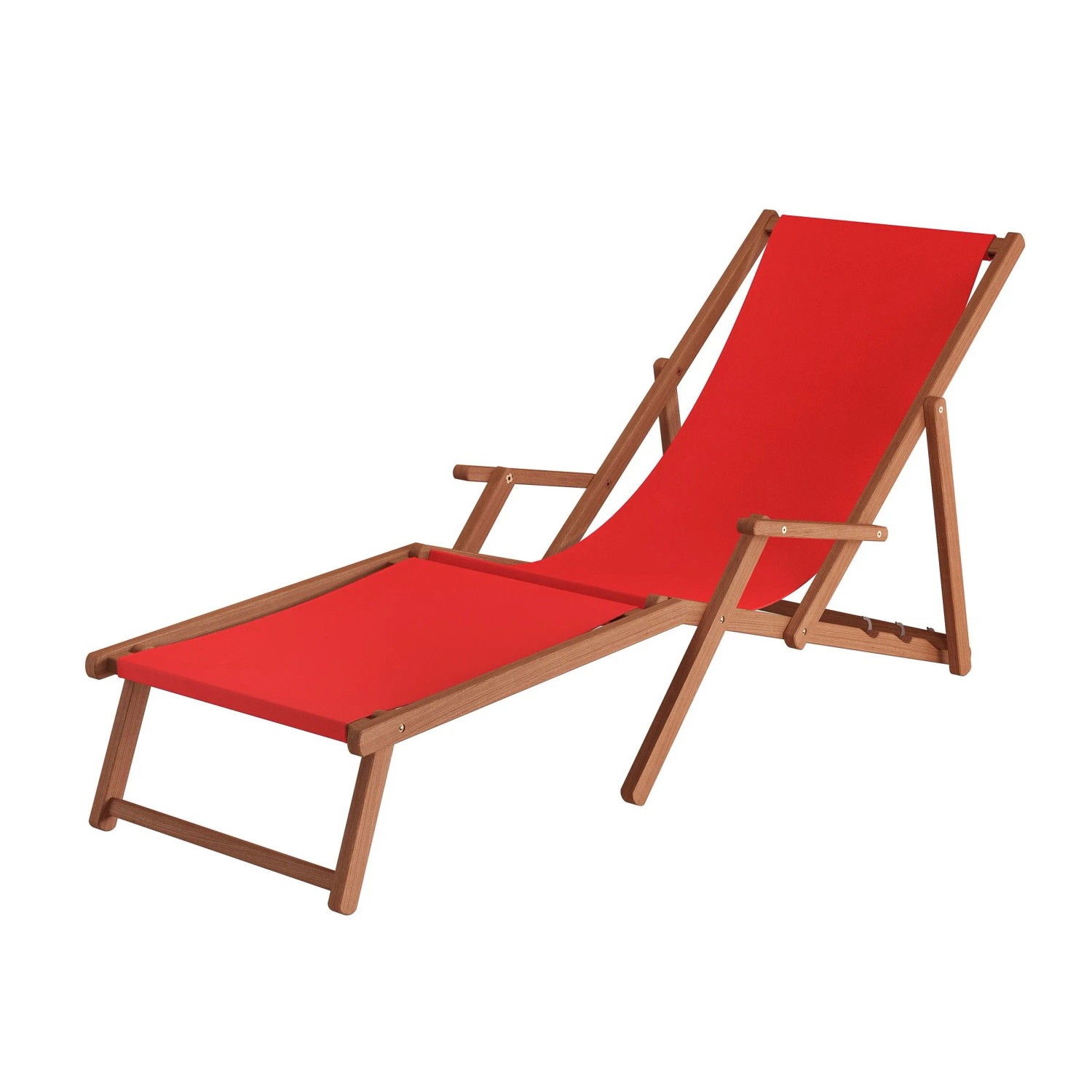 Erst-Holz Liegestuhl XXL Sonnenliege Holz Deckchair aus Buche 10-500 Rot günstig online kaufen