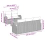 vidaXL Garten-Sofa-Set, 6-teilig, beige/hellgrau, mit Maßangaben.