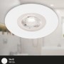 Weißer, matter Brilo LED-Einbaustrahler Kulana, 4er-Set, 4,9 W, geeignet für Badbereiche.