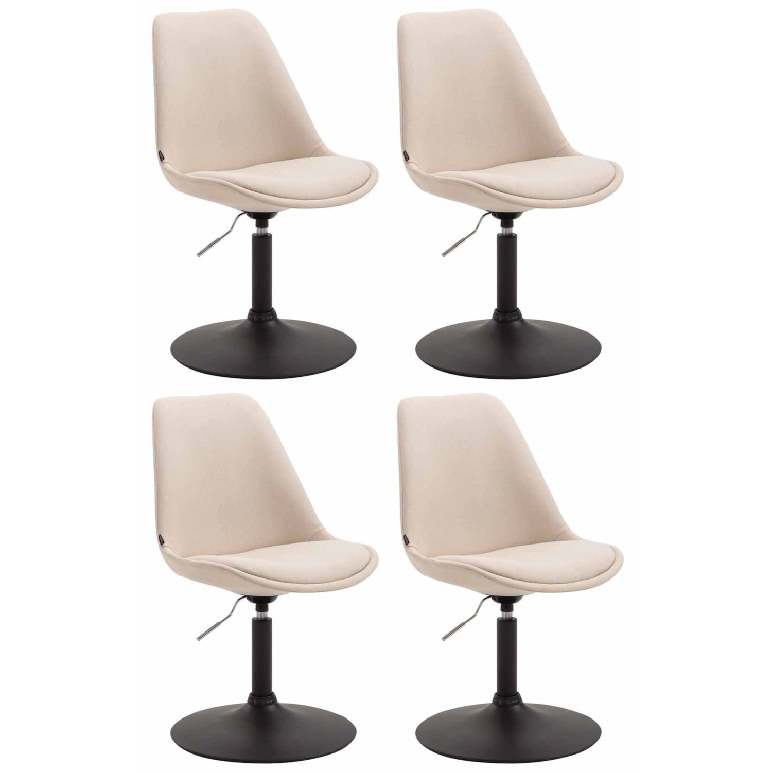 CLP 4er Set Esszimmerstühle Maverick Stoff Creme/Schwarz