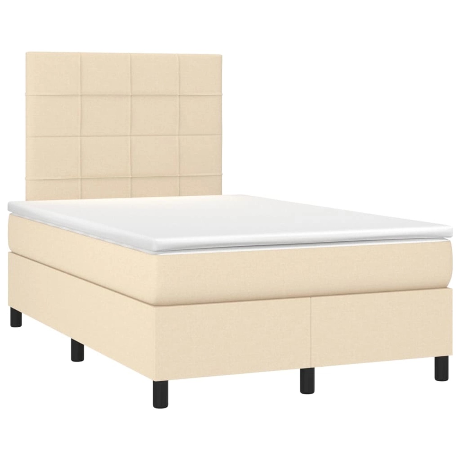 vidaXL Boxspringbett mit Matratze & LED Creme 120x200 cm Stoff 3134866 günstig online kaufen