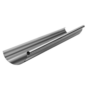 Zambelli Halbrund-Dachrinne aus Zink, silber, 2m, für Dachentwässerung. Robust und langlebig.