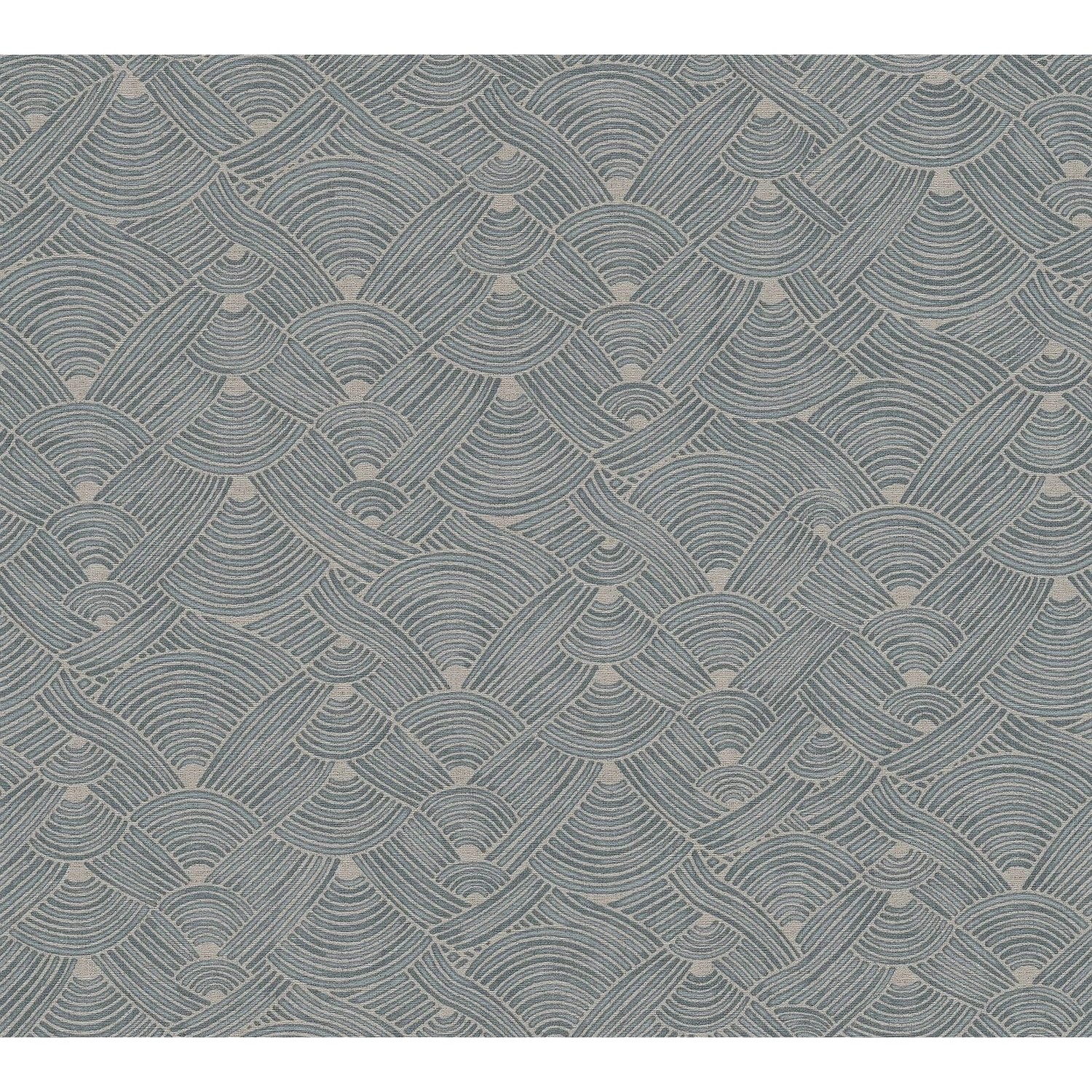 PROFHOME 387421-GU Ethno Tapete Grafisch Matt Blau Beige Grau 0,53 m x 10,0 günstig online kaufen