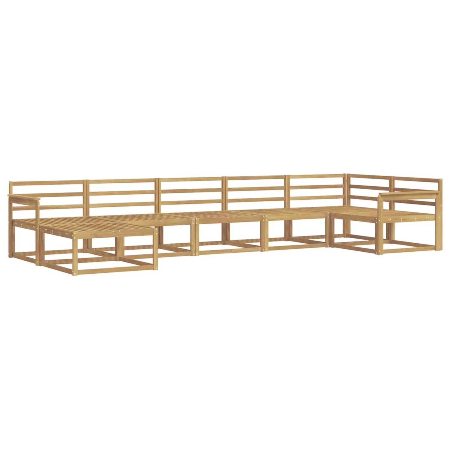 vidaXL Outdoor-Sofagarnitur 7 Stk Weiß Massivholz Akazie 3386748