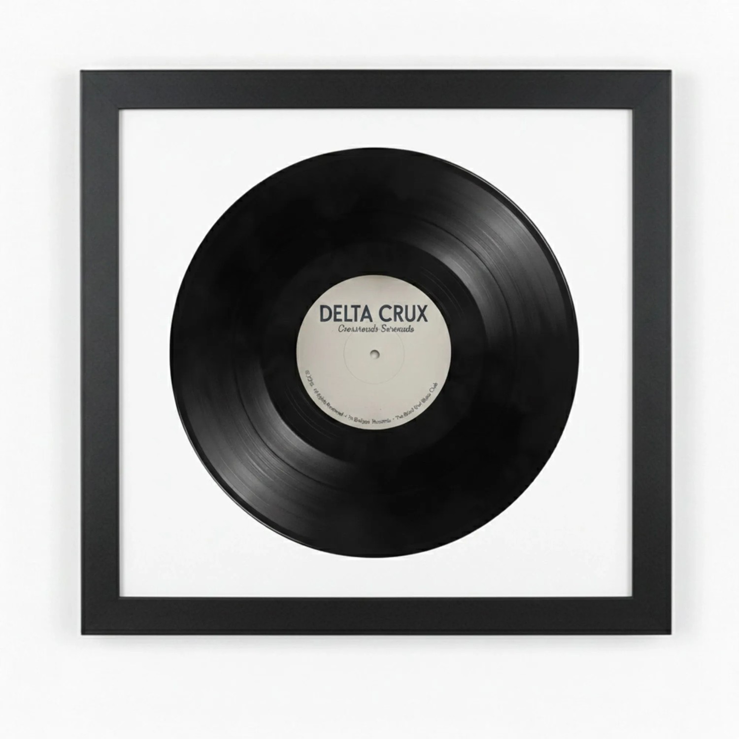 K-Möbel Schallplatten Rahmen Schwarz 40x40cm 2er Set mit Weißem Passepartout für die Vinyl