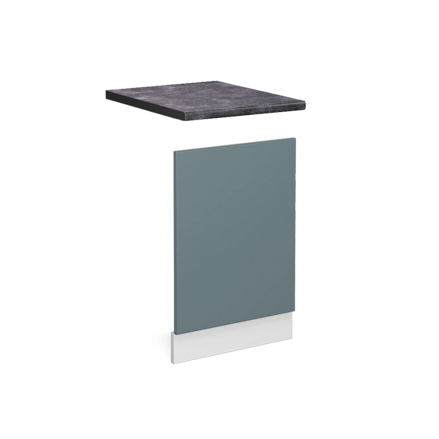 Vicco Frontblende R-Line Geschirrspüler Fronttür Blau-Grau/Weiß 45 cm AP Anthrazit